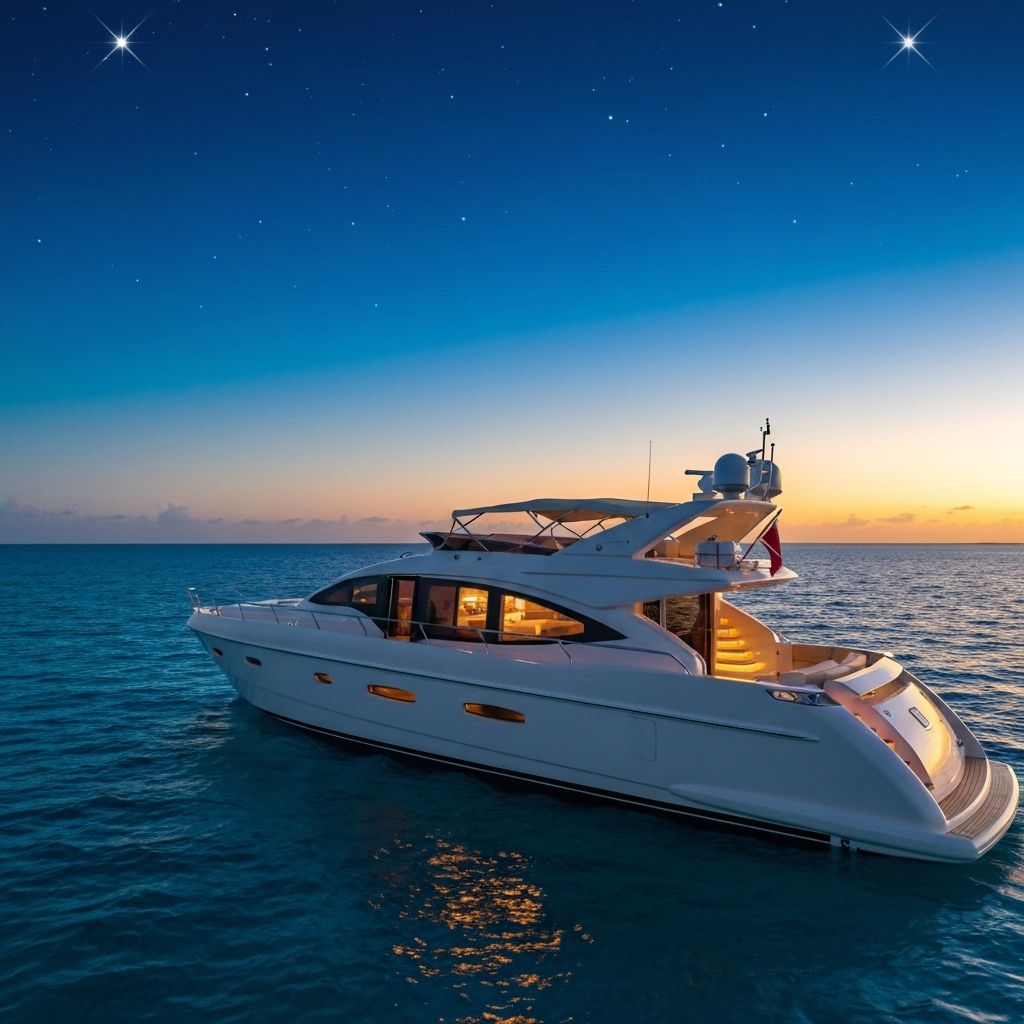 Yacht at night